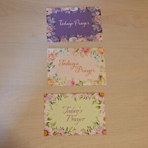 Floral Prayer Cards Set - Purple, Pink, and Green with Biblical Verses